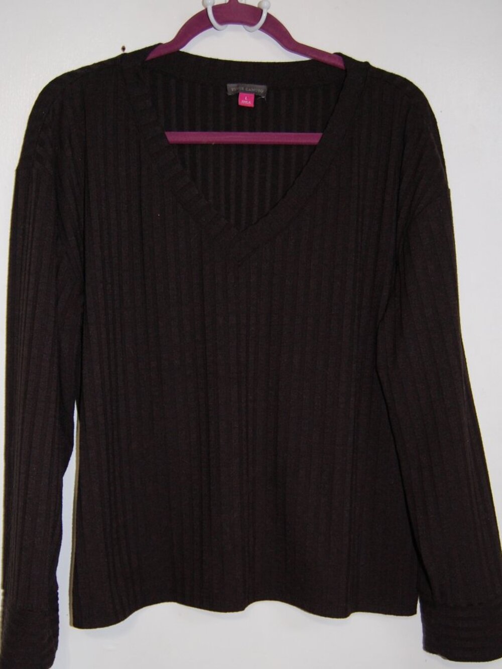 Vince Camuto, V-neck, textured top